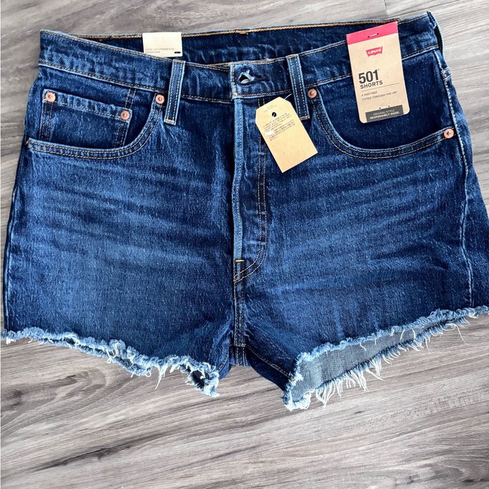 Levi's High Rise Blue Denim Shorts